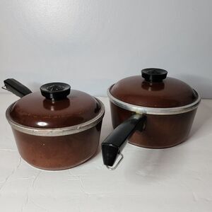 Vintage Club pans brown mod century modern with lids